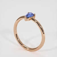 0.87 Ct. Blue Sapphire Ring, 14K Rose Gold 2