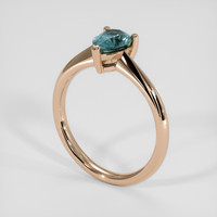 0.88 Ct. Greenish Blue Sapphire Ring, 14K Rose Gold 2