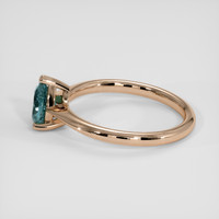 0.88 Ct. Greenish Blue Sapphire Ring, 14K Rose Gold 4