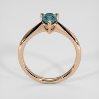 0.88 Ct. Greenish Blue Sapphire Ring, 18K Rose Gold 3