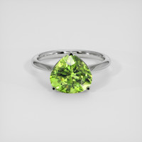 4.56 Ct. Green (Lime Green) Peridot Ring, Silver 1