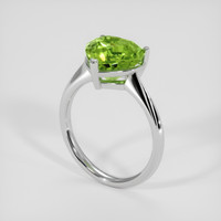 4.56 Ct. Green (Lime Green) Peridot Ring, Silver 2
