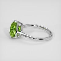 4.56 Ct. Green (Lime Green) Peridot Ring, Silver 4