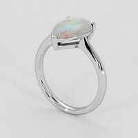 1.20 Ct. Multi Color White Opal (Light Opal) Ring, 14K White Gold 2