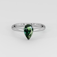 1.56 Ct. Green Sapphire Ring, 14K White Gold 1