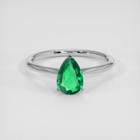1.42 Ct. Emerald Ring, 18K White Gold 1
