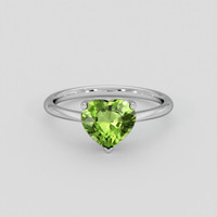 2.31 Ct. Green (Lime Green) Peridot Ring, 18K White Gold 1