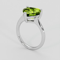 4.47 Ct. Yellowish Green Peridot Ring, 18K White Gold 2