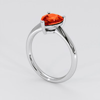 1.67 Ct. Reddish Orange Sapphire Ring, 18K White Gold 2