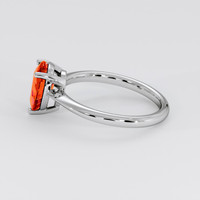 1.67 Ct. Reddish Orange Sapphire Ring, 18K White Gold 4