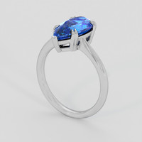 3.39 Ct. Blue Sapphire Ring, 18K White Gold 2