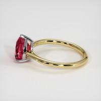 2.06 Ct. Pinkish Red Rubellite Tourmaline Ring, 14K White & Yellow 4