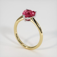 2.06 Ct. Pinkish Red Rubellite Tourmaline Ring, 18K White & Yellow 2