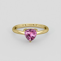 1.09 Ct. Pink Sapphire Ring, 14K Yellow Gold 1