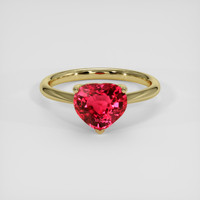 2.11 Ct. Pinkish Red Ruby Ring, 14K Yellow Gold 1