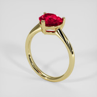 2.11 Ct. Pinkish Red Ruby Ring, 14K Yellow Gold 2