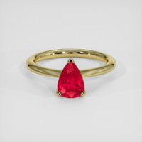 0.76 Ct. Ruby Ring, 14K Yellow Gold 1