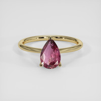 1.55 Ct. Purplish Pink Sapphire Ring, 14K Yellow Gold 1