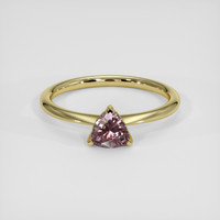 0.70 Ct. Pinkish Brown Sapphire Ring, 14K Yellow Gold 1