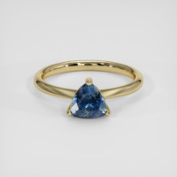 1.24 Ct. Greenish Blue Sapphire Ring, 14K Yellow Gold 1