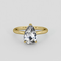 3.12 Ct. White Sapphire Ring, 14K Yellow Gold 1