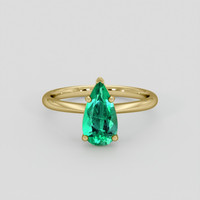 1.24 Ct. Emerald Ring, 18K Yellow Gold 1