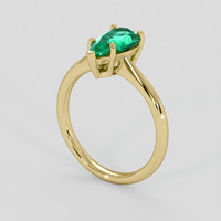 1.24 Ct. Emerald Ring, 18K Yellow Gold 2