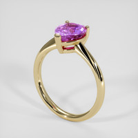 2.18 Ct. Purplish Pink Sapphire Ring, 18K Yellow Gold 2