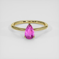 1.48 Ct. Purplish Pink Sapphire Ring, 18K Yellow Gold 1