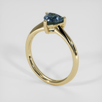 1.24 Ct. Greenish Blue Sapphire Ring, 18K Yellow Gold 2