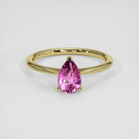 1.29 Ct. Purplish Pink Sapphire Ring, 18K Yellow Gold 1