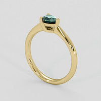 0.50 Ct. Bluish Green Sapphire Ring, 18K Yellow Gold 2