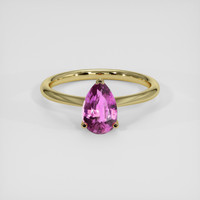 1.70 Ct. Purplish Pink Sapphire Ring, 18K Yellow Gold 1