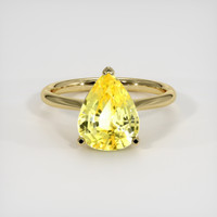 4.07 Ct. Yellow Sapphire Ring, 18K Yellow Gold 1