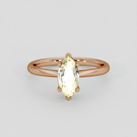 1.26 Ct. Yellow Sapphire Ring, 14K Rose Gold 1