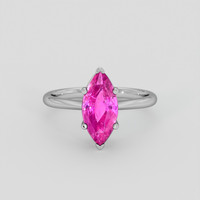 2.40 Ct. Pink Sapphire Ring, 10K White Gold 1
