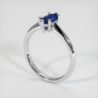 0.79 Ct. Blue Sapphire Ring, 18K White Gold 2