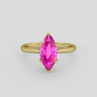 2.40 Ct. Pink Sapphire Ring, 10K Yellow Gold 1