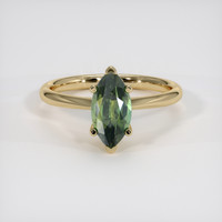 1.39 Ct. Green Sapphire Ring, 14K Yellow Gold 1