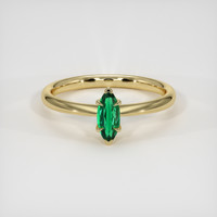 0.42 Ct. Emerald Ring, 18K Yellow Gold 1