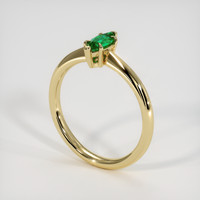 0.42 Ct. Emerald Ring, 18K Yellow Gold 2