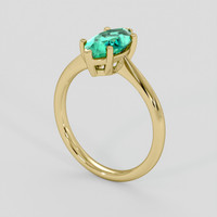 1.33 Ct. Emerald Ring, 18K Yellow Gold 2
