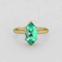 2.37 Ct. Emerald Ring, 18K Yellow Gold 1