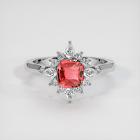 1.52 Ct. Padparadscha Sapphire Ring, Platinum 950 1
