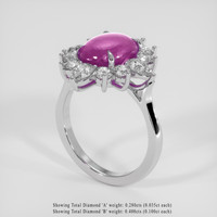 6.30 Ct. Purple Sapphire Ring, 14K White Gold 2
