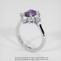 2.29 Ct. Purple Sapphire Ring, 18K White Gold 2