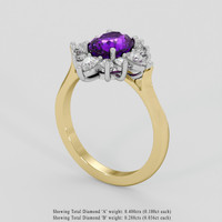 1.97 Ct. Pinkish Purple Sapphire Ring, 18K White & Yellow 2