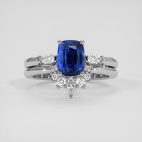 1.82 Ct. Blue Sapphire Ring, Platinum 950 1