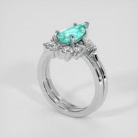 1.58 Ct. Greenish Blue Paraiba Tourmaline Ring, Platinum 950 2