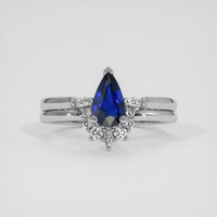 1.00 Ct. Blue Sapphire Ring, Platinum 950 1
